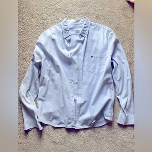 Lacoste white/blue stripe button down size 40 Medium classic fit